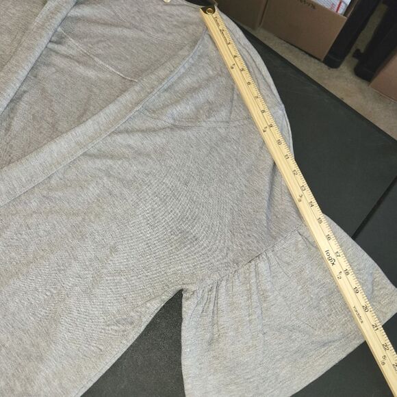 Pebble and Stone Grey Open Drapey Bell Sleeve Cardigan Large - Picture 9 of 11